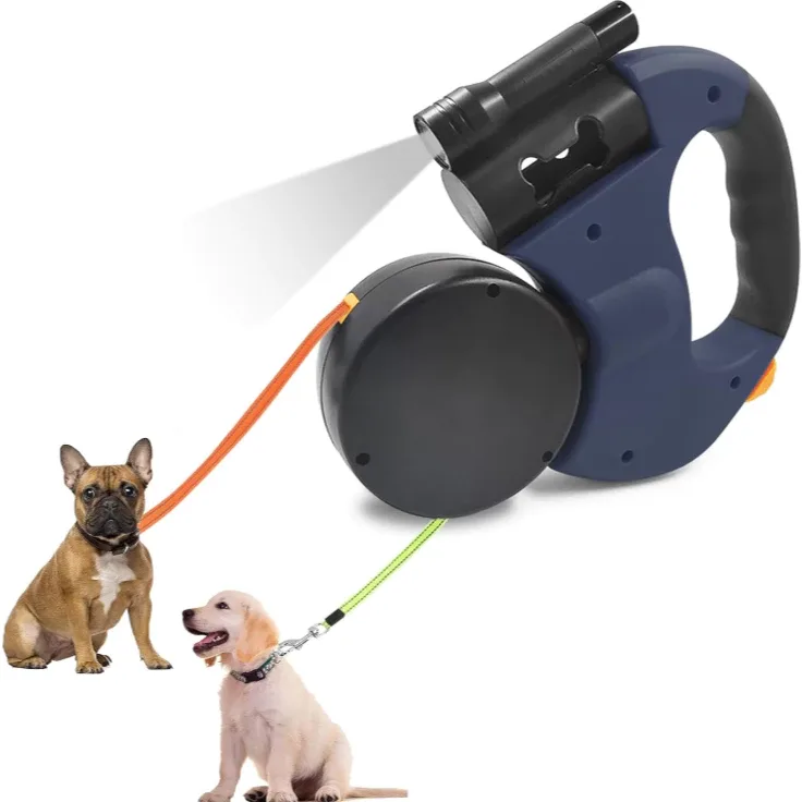 Coleira Dupla Retrátil Para Cães